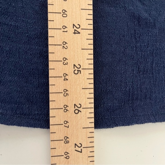 Westport Navy V Neck Tie Short Sleeve Top - Picture 12 of 14